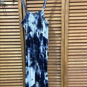 Poof! Blue Tie-Dye High Low Dress